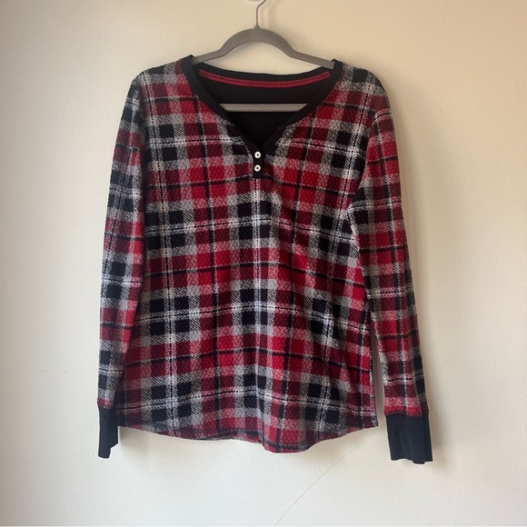 Nautica Red Black Plaid Thermal Pajama Set Women’s Size Medium Holiday Christmas - Picture 2 of 16